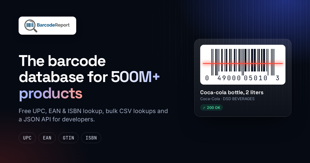 Upc Lookup Api UPC Lookup: Free UPC Code Search, 500M+ Products | Barcode Report